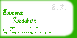 barna kasper business card